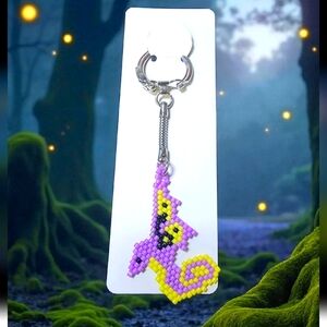 #323 HAND CRAFTED Charm/keychain handcrafted handmade Dragon Purple Yellow